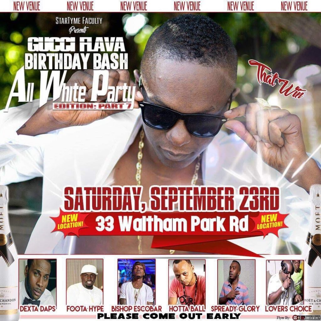 Gucci Flava Birthday Bash All White Sptember 23, 2017